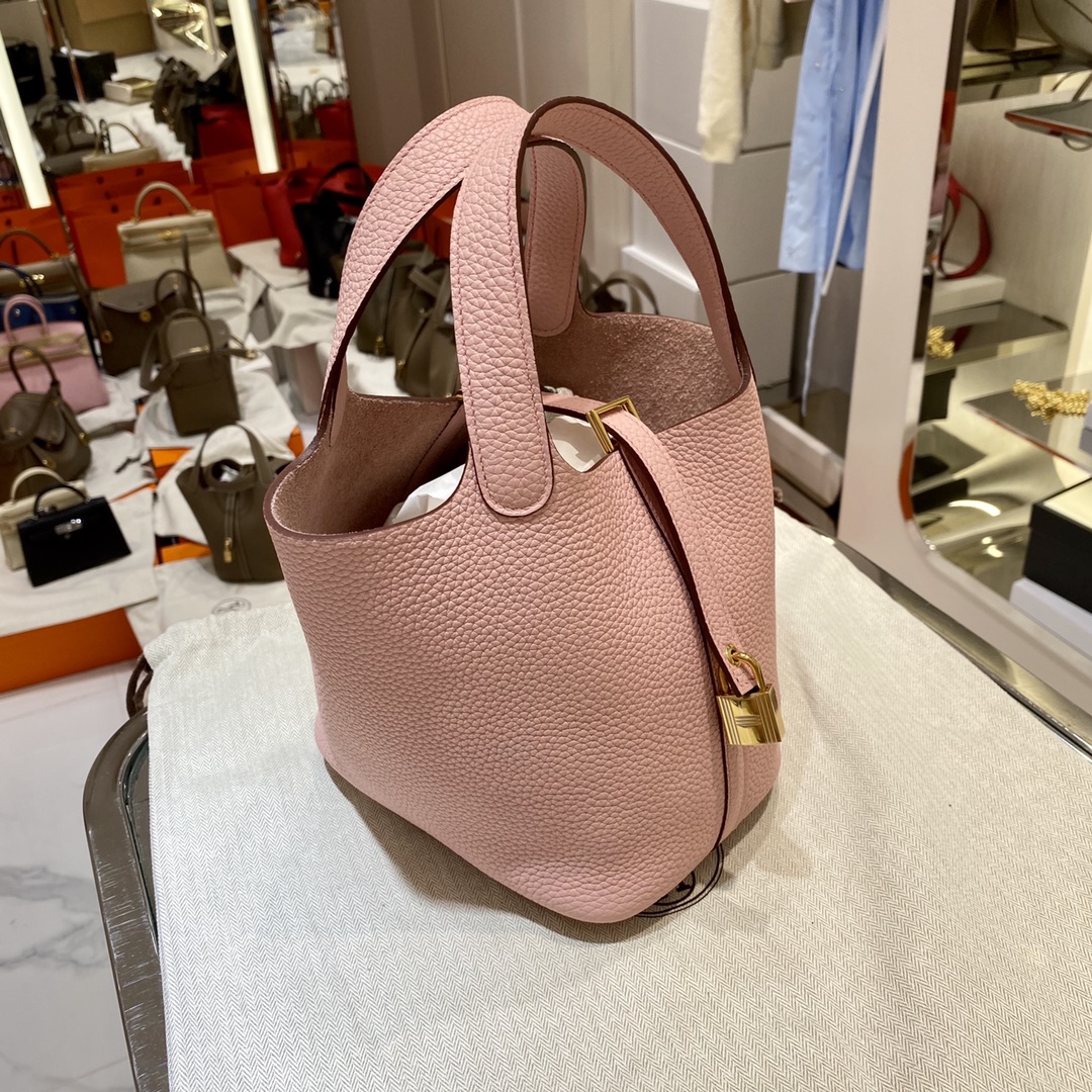 에르메스 피코탄 락18 핑크 금장